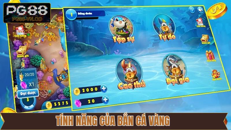 Bắn cá vàng cùng hệ thống sinh vật phong phú 